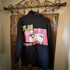 Zara Black Hoodie with Pink Graphic